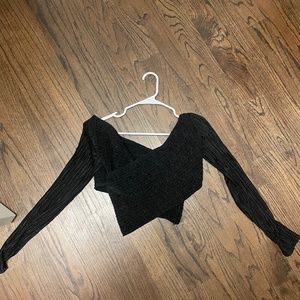 Show Me Your Mumu black wrapped crop top